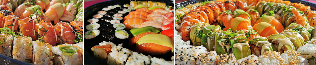 Diverse soorten Sushi die verkrijgbaar zijn op de Borrelboot.